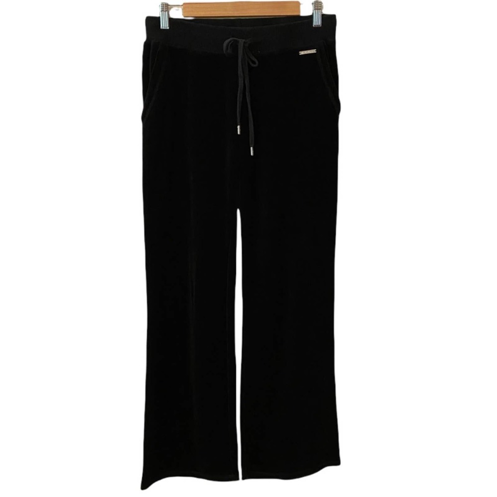 Michael Kors Black Velvet Drawstring Pants